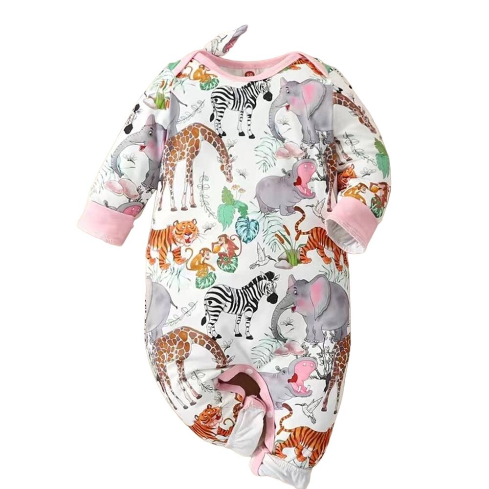 New baby girl’s sleeper African animals 3-6 months